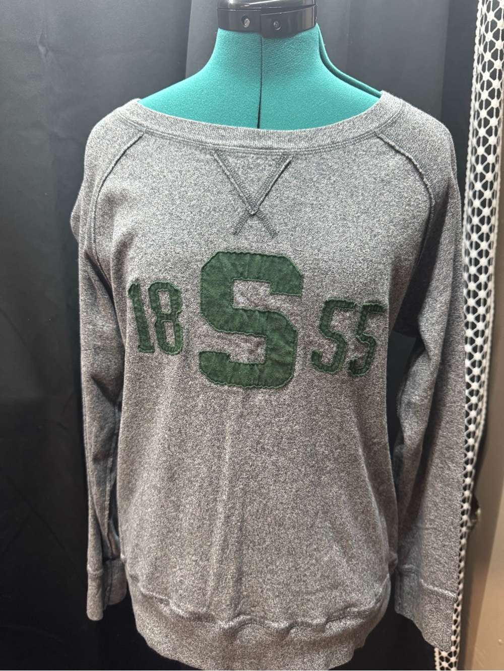 Camp David MSU Heather Grey Pullover with Spartan Logo